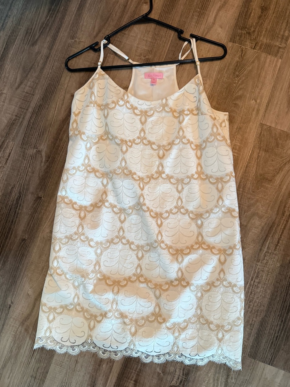 White and gold dress